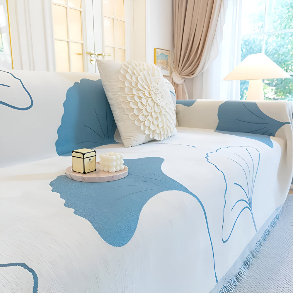 Ginkgo Leaf Chenille Sofa Cover
