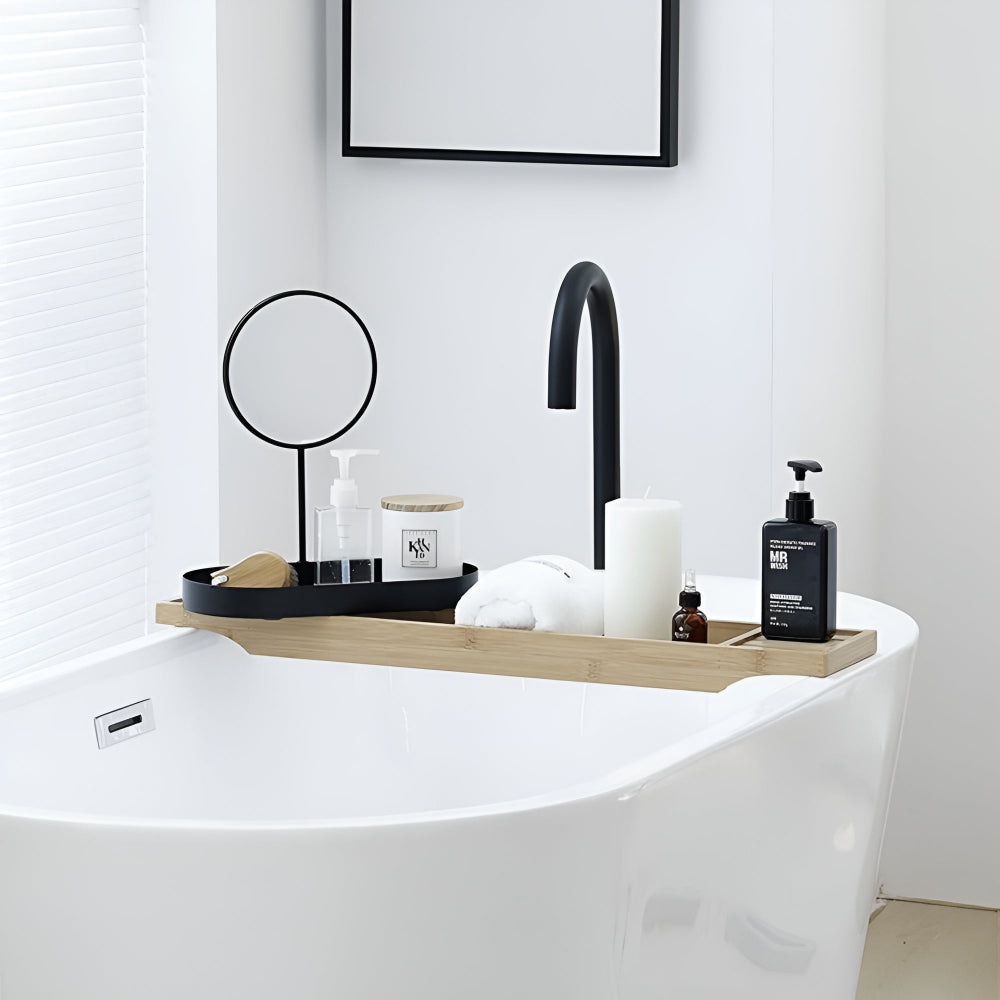 Modern Metal Beauty Organizer Tray with Removable Mirror