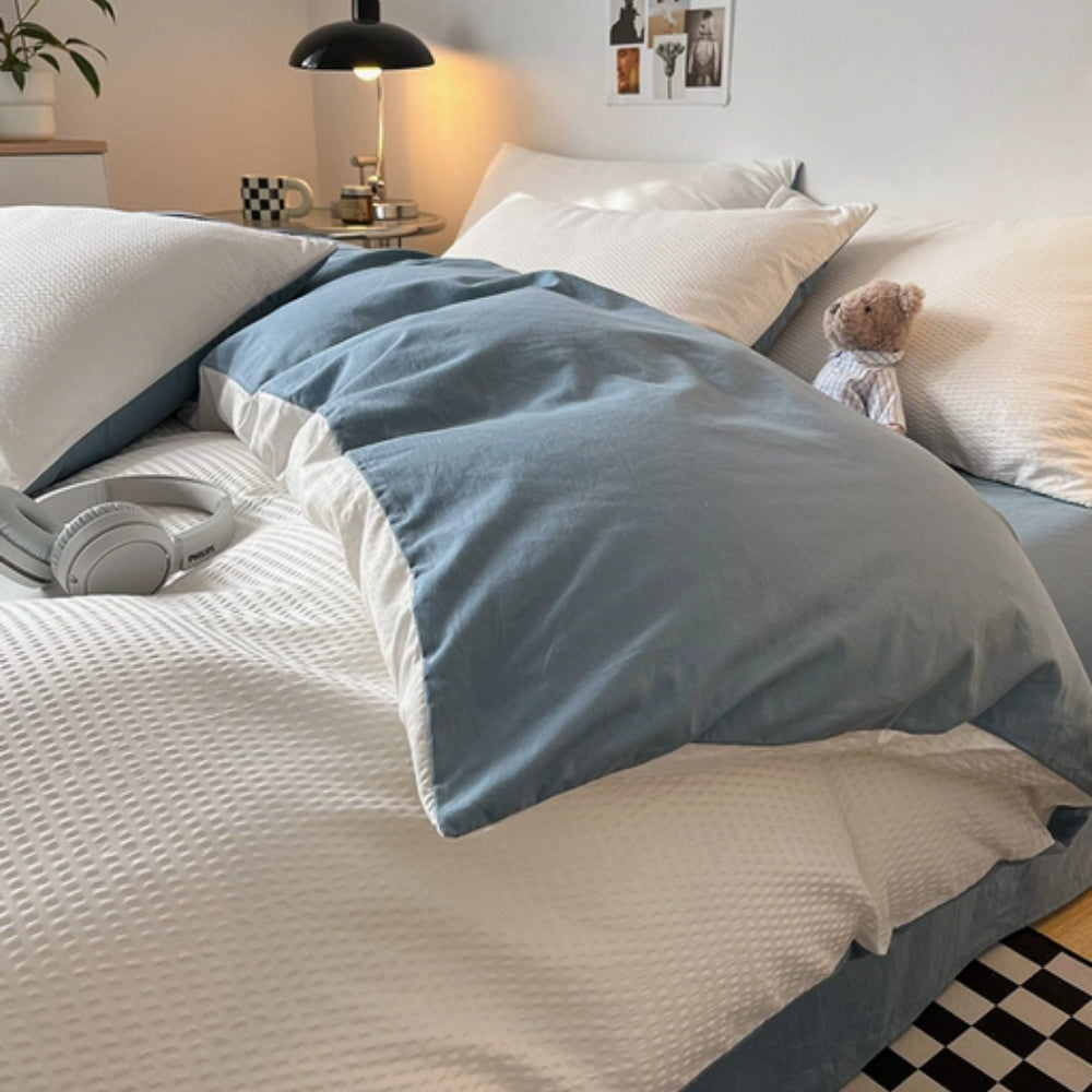 Ultra-Soft Waffle Duvet Cover Set with Pillowcases