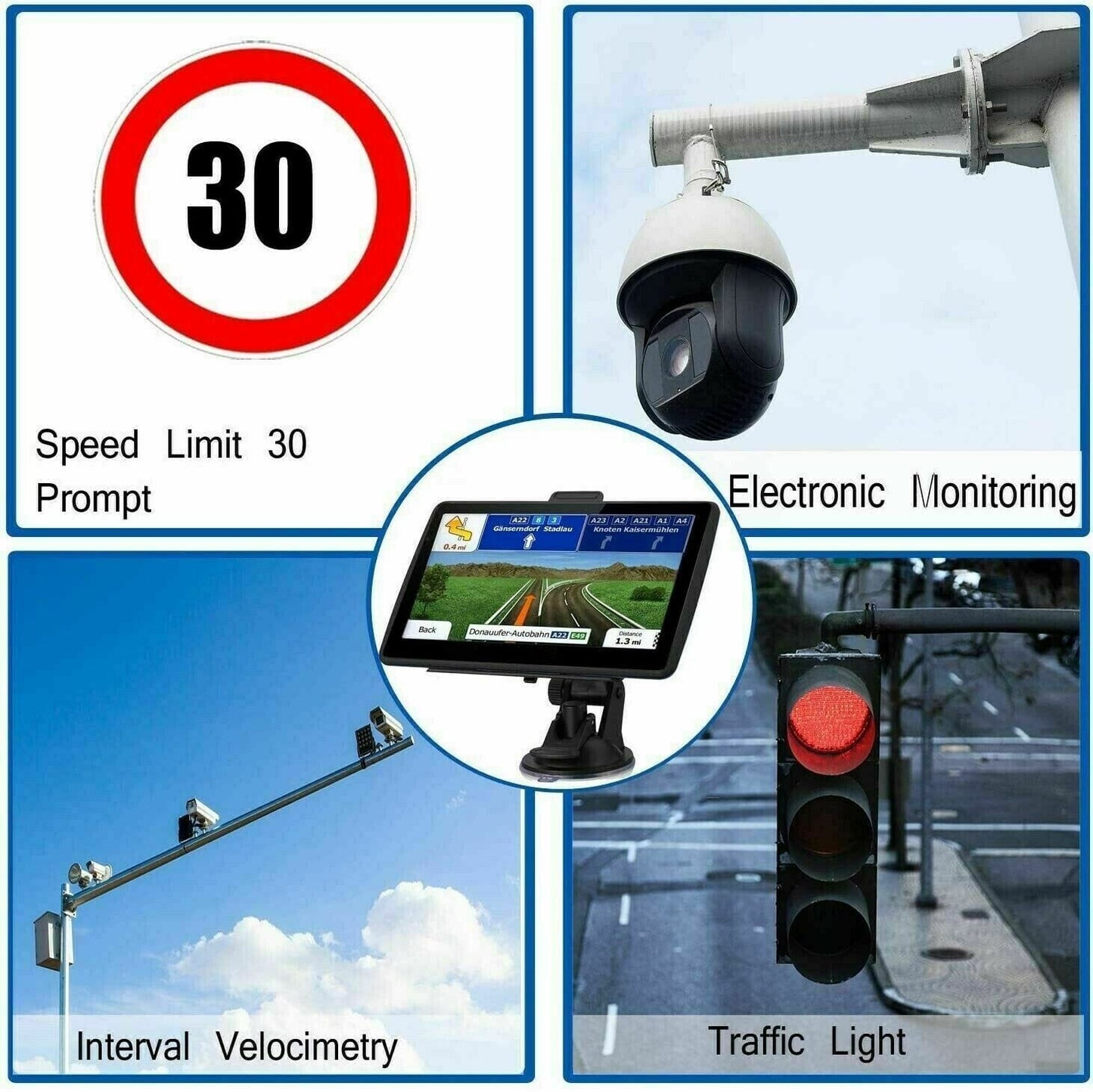 7-Inch GPS Navigation System for Car and Truck with Real-Time Traffic Updates and Voice Guidance