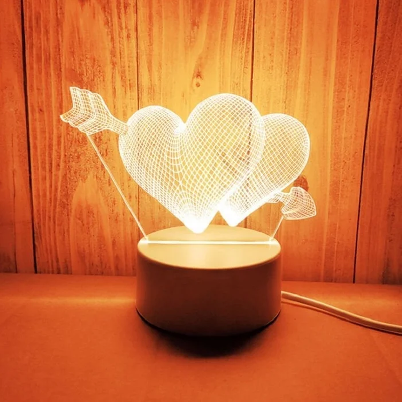 3D Acrylic Night Light with LED Color Options