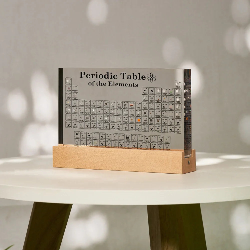 Illuminated Acrylic Periodic Table with Real Element Samples