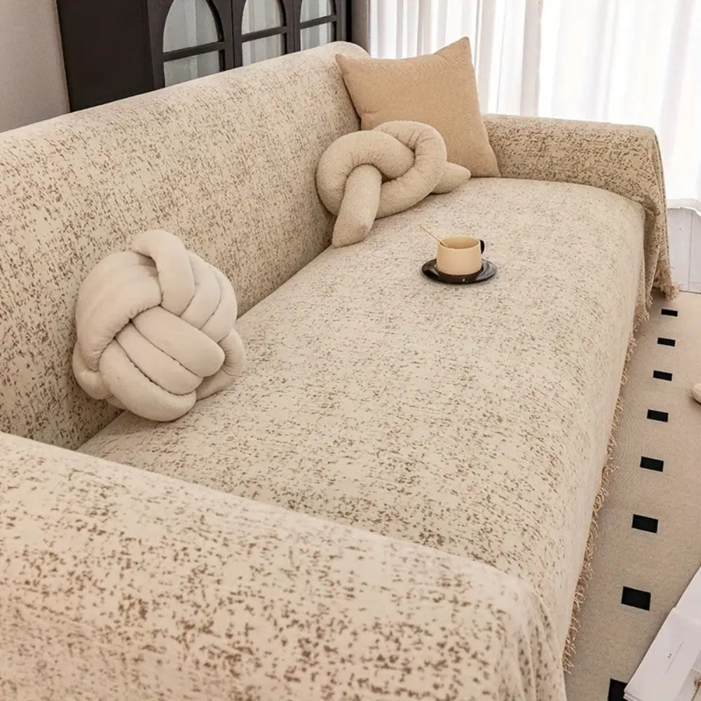 Speckled Chenille Sofa Cover for Dust and Spill Protection