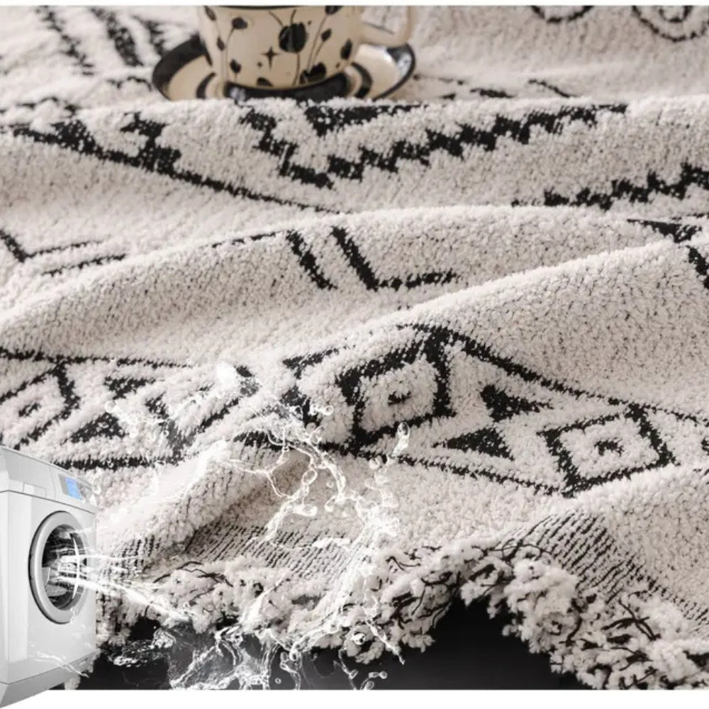 Boho Geometric Sofa Cover Throw in Cotton-Polyester Blend
