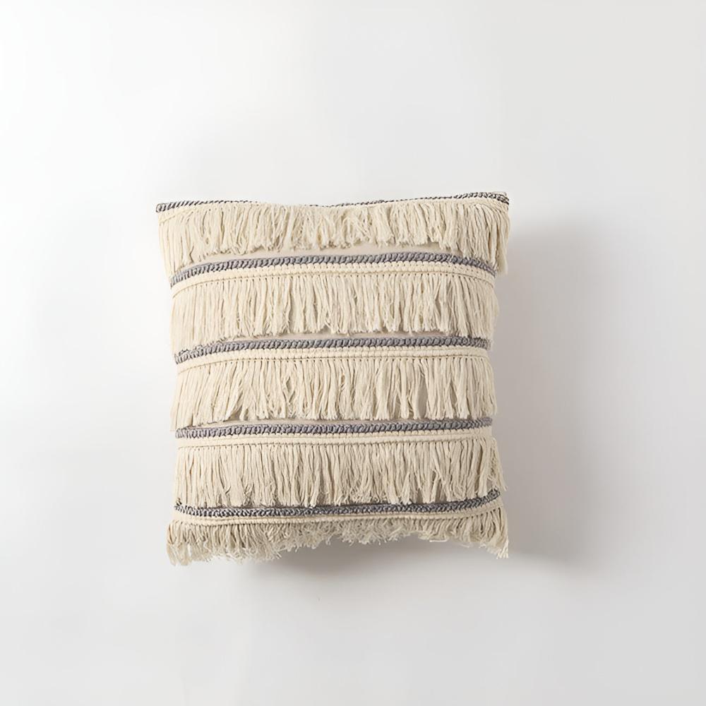 Bohemian Fringe Tassel Cushion Covers in Soft Linen