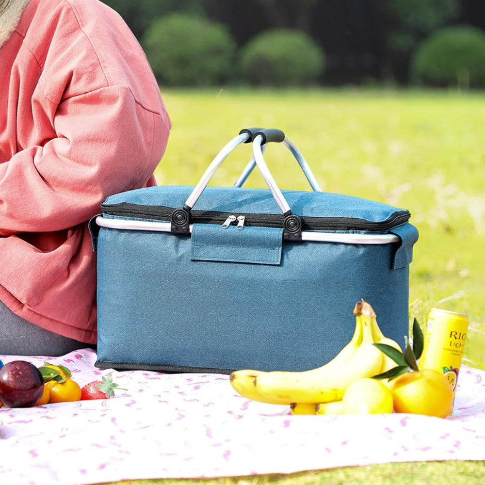 Collapsible Waterproof Picnic Basket with Leakproof Lining