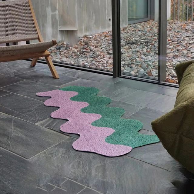 Abstract Color Block Cotton-Polyester Rug
