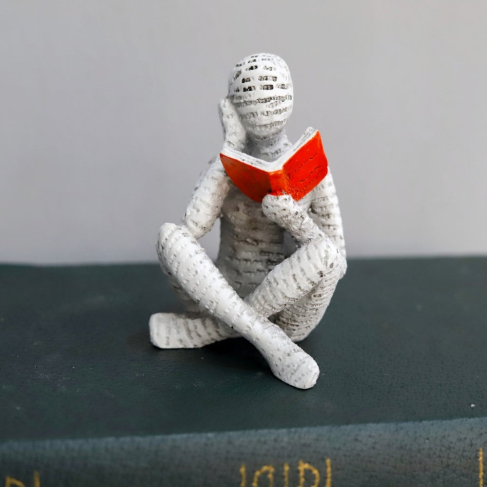 Woman Reading Resin Shelf Decoration