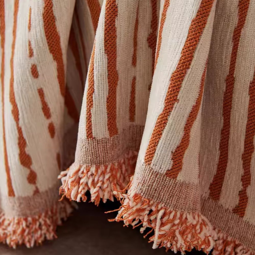 Velour Cascade Sofa Cover in Earthy Brushstroke Design