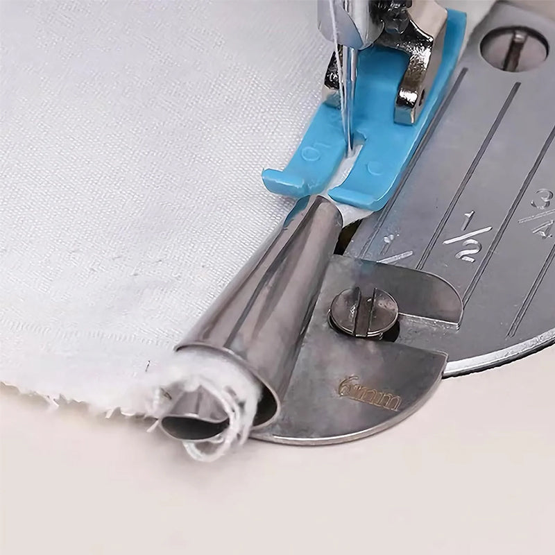 Sewing Machine Rolled Hemming Foot - Stainless Steel, 3mm to 10mm