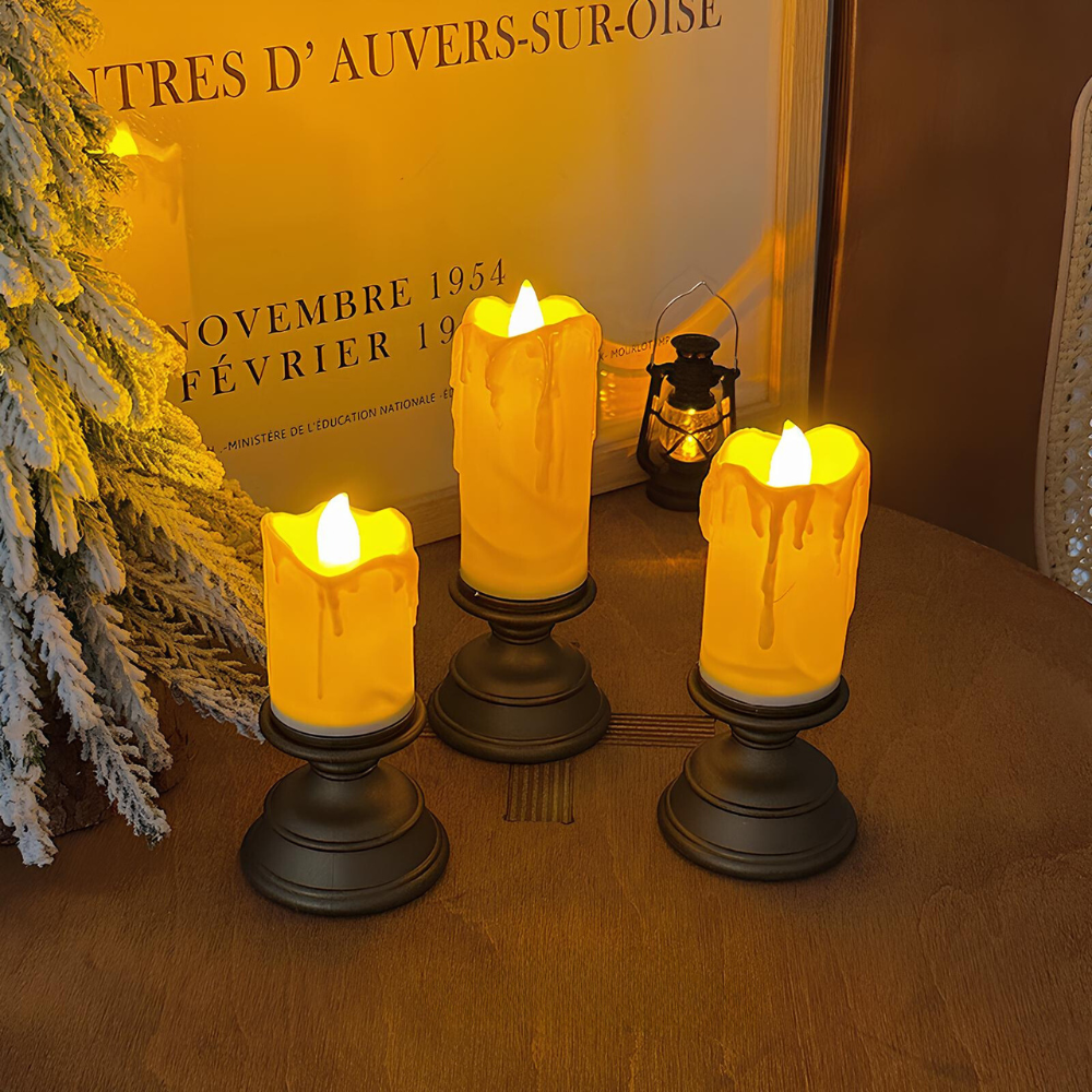 Flameless LED Bubble Block Candles