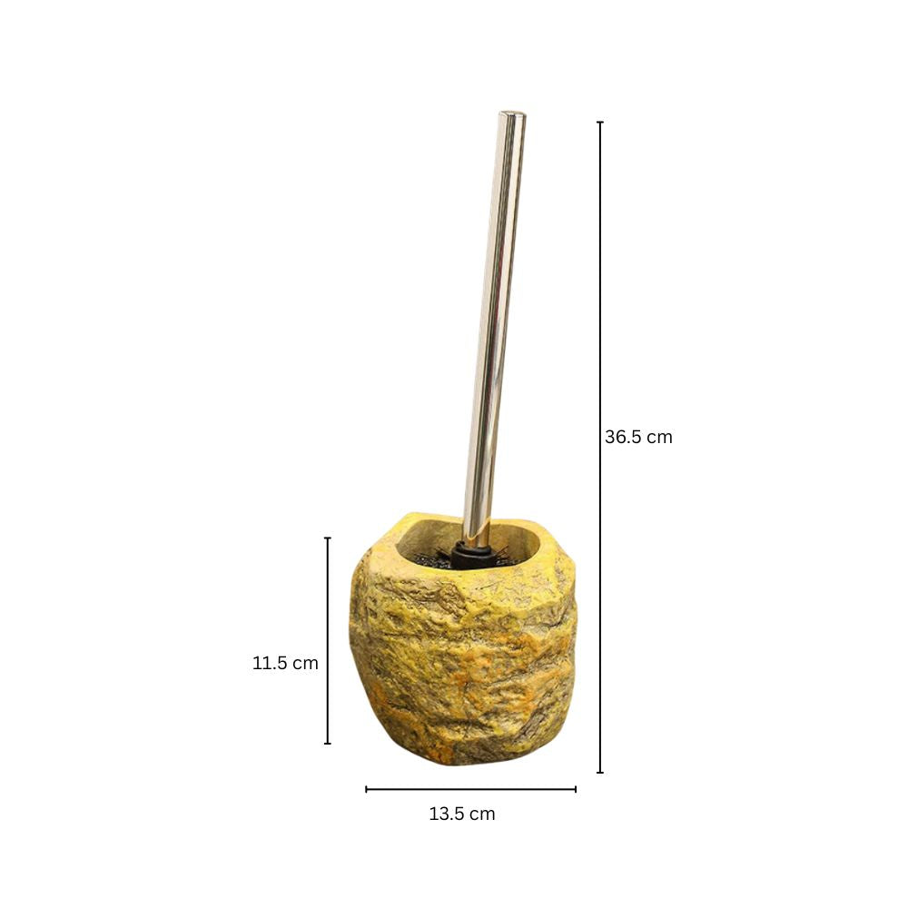 Stone-Inspired Ceramic Toilet Brush with Holder