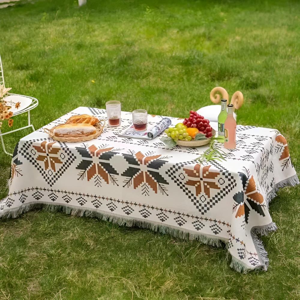 Moroccan Boho Pattern Picnic Mat for Indoor and Outdoor Use