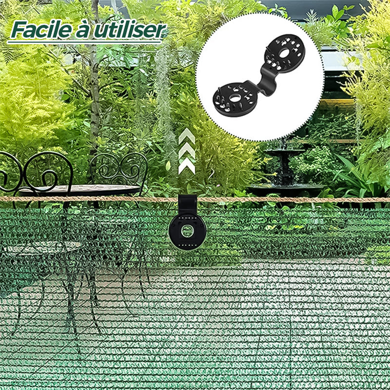 Plastic Shade Cloth Clips - Durable Black Garden Net Fasteners
