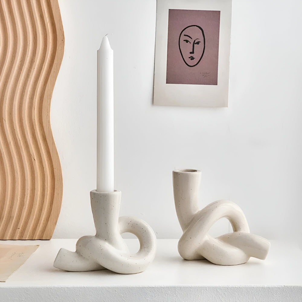 Knot Ceramic Tea Light Candle Holder