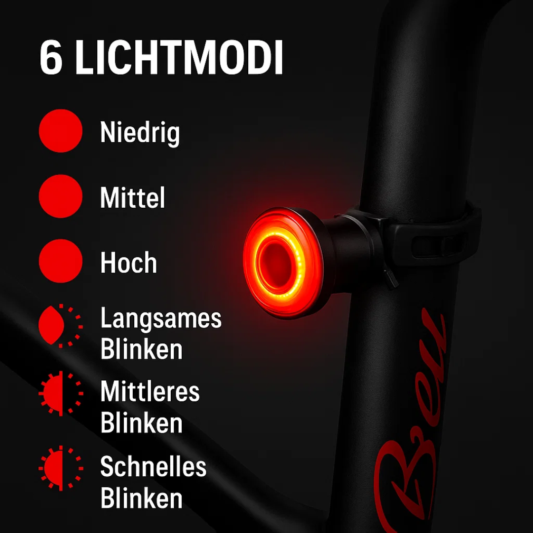 USB Rechargeable Smart Bike Rear Light with Automatic Brake Signal