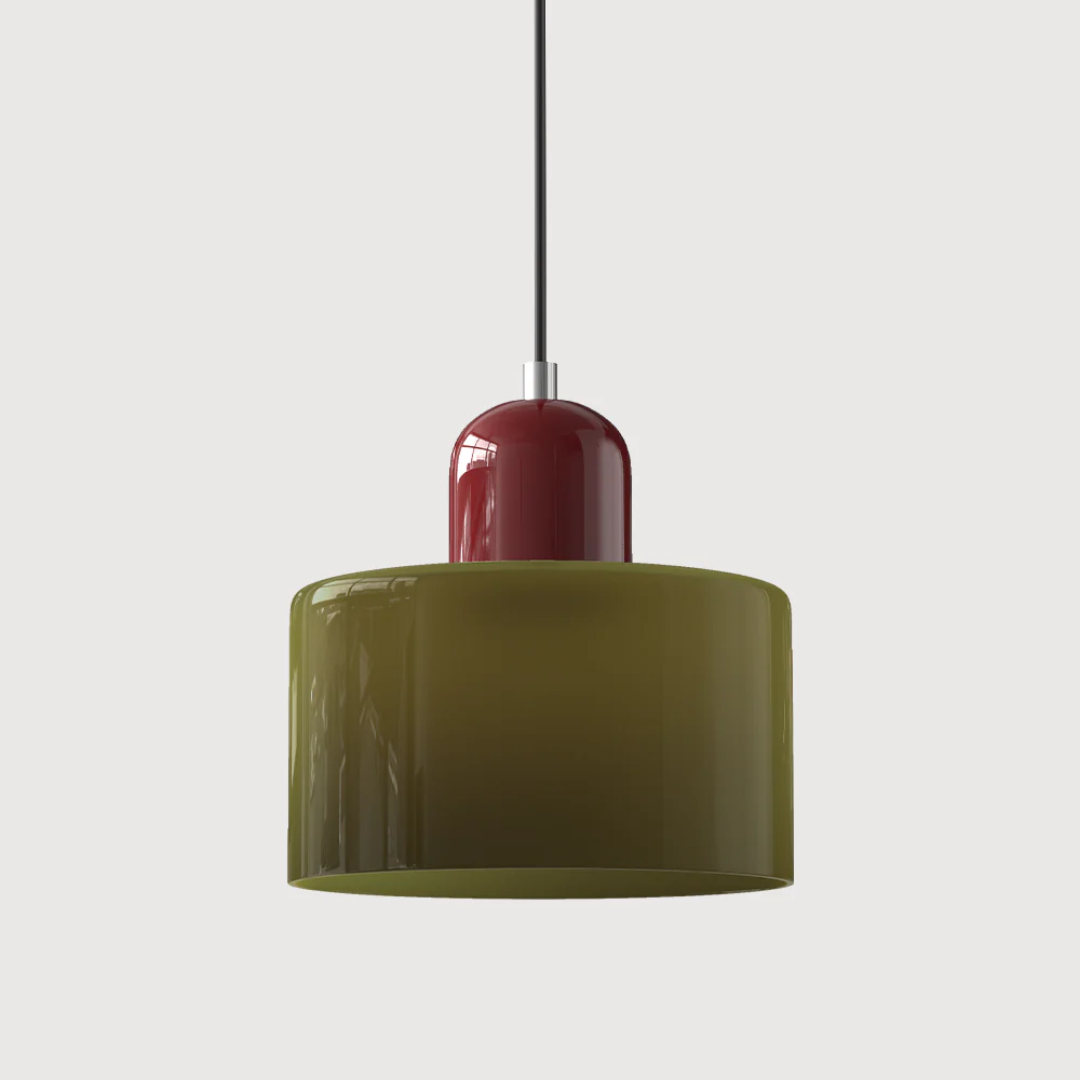 Retro Glass Shade Hanging Lamp with Adjustable Cable