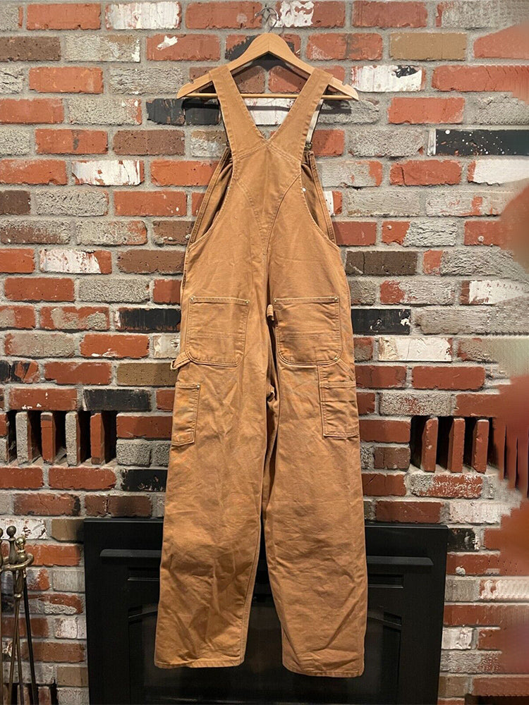 Men's Vintage Duck Canvas Bib Overalls with Adjustable Straps
