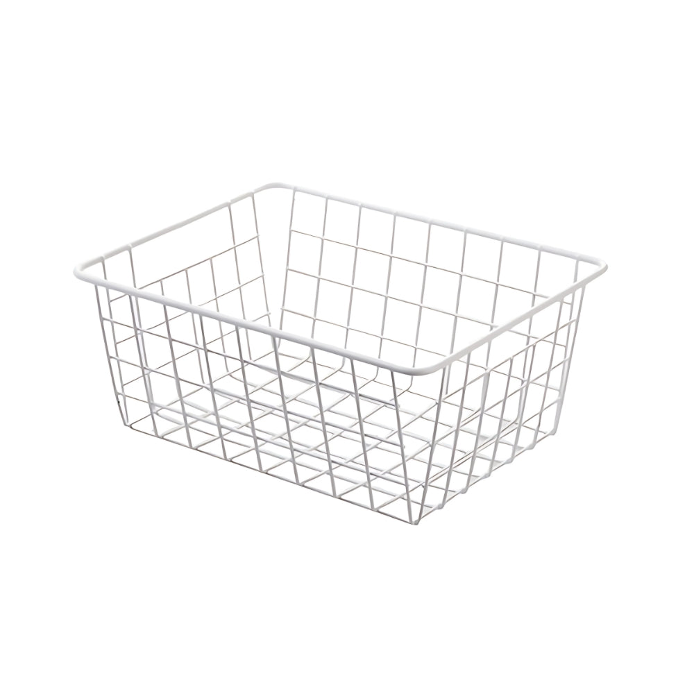 Geometric Iron Wire Storage Basket with Handles
