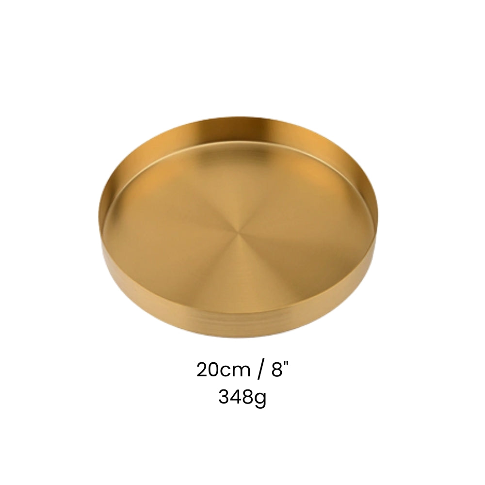 Gold-Plated Stainless Steel Serving Tray