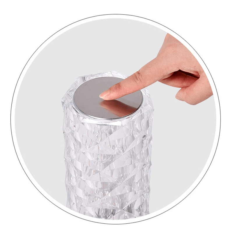 Crystal Touch Table Lamp with Rose-Shaped Silhouette