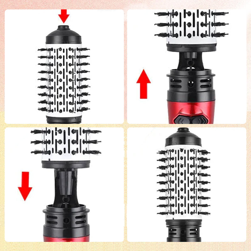 2-in-1 Rotating Hot Air Styler with Interchangeable Brushes