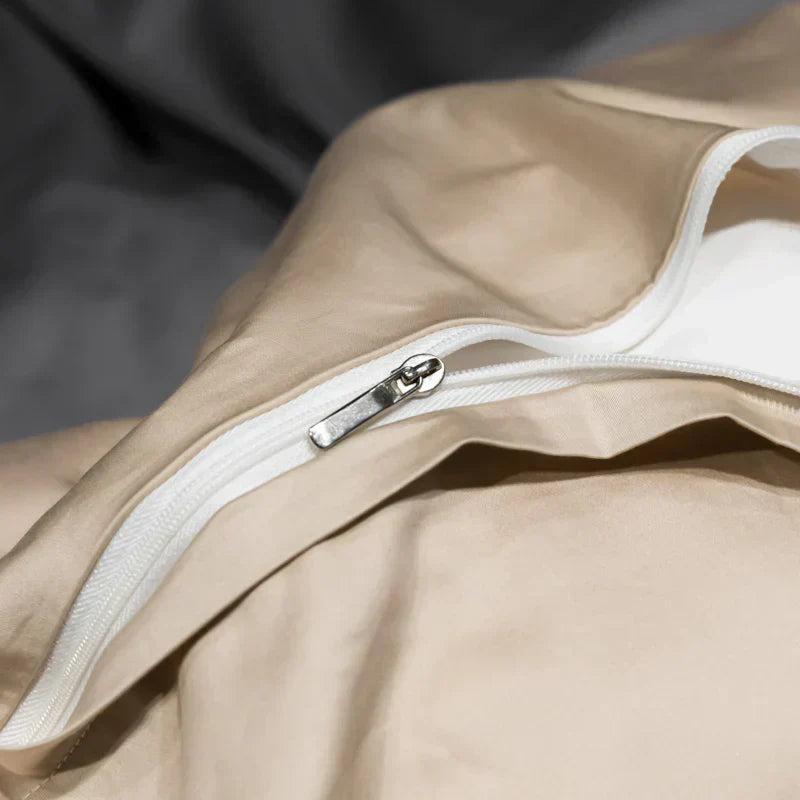 Luxury Satin Cotton Duvet Cover Set with Embroidery