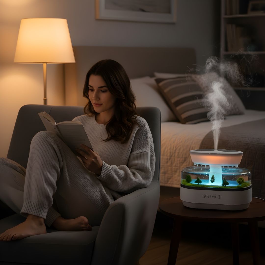 Quiet LED Night Light Humidifier Diffuser for Dry Air Relief and Relaxing Sleep