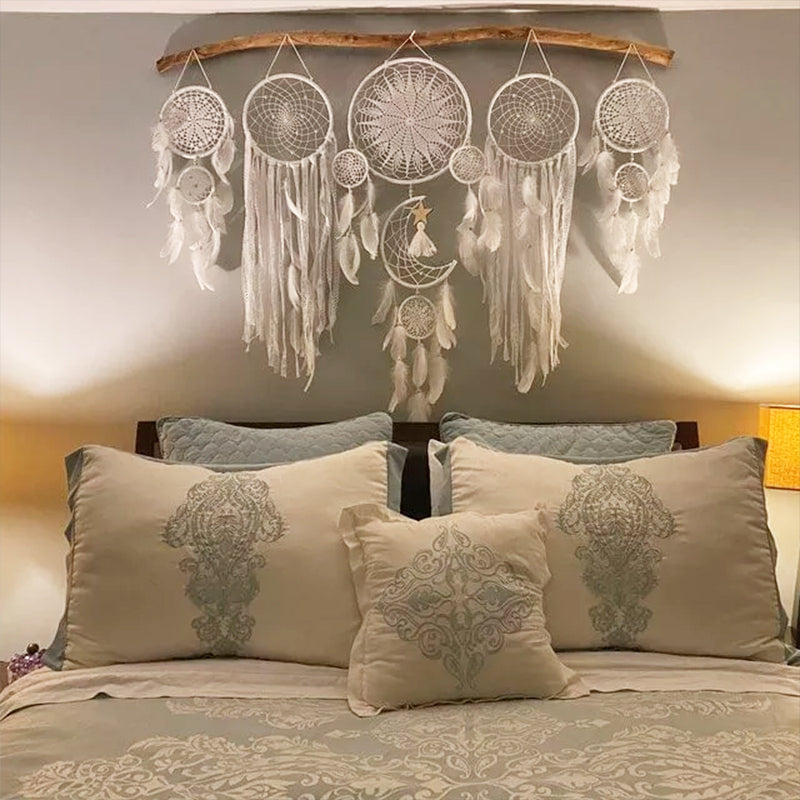 Moon and Stars Dream Catcher Set with Photo Clip String