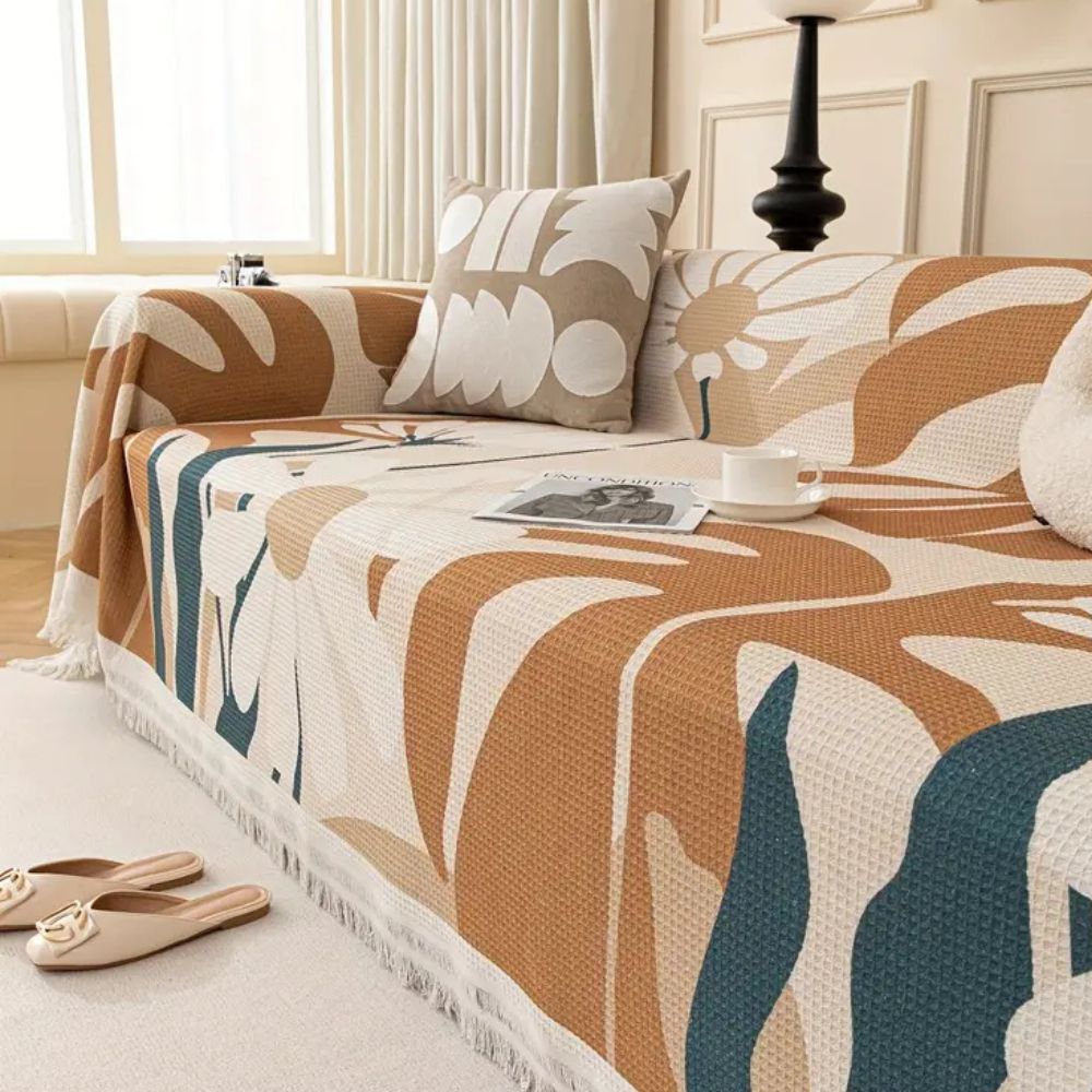Microfiber Daisy Dream Sofa Cover for Comfort and Protection