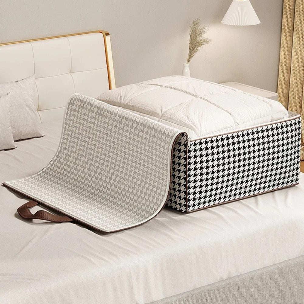 Large Capacity Houndstooth Storage Suitcase