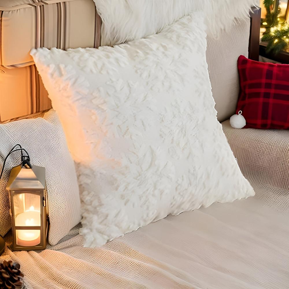 3D Snowflake Textured Cushion Covers