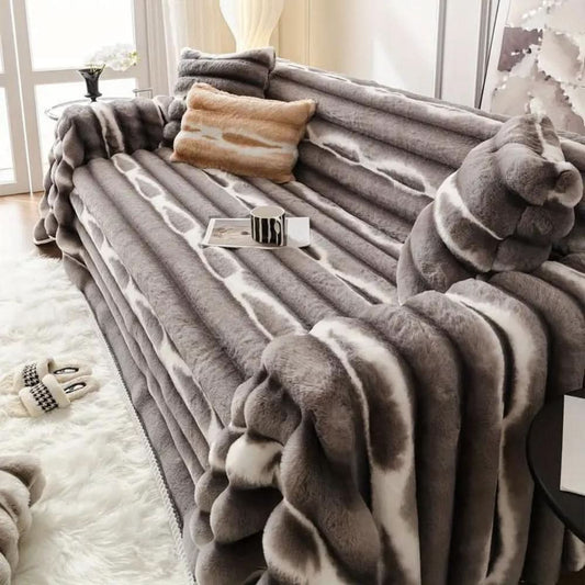 Thick Velvet Sofa Cover for Stain Protection