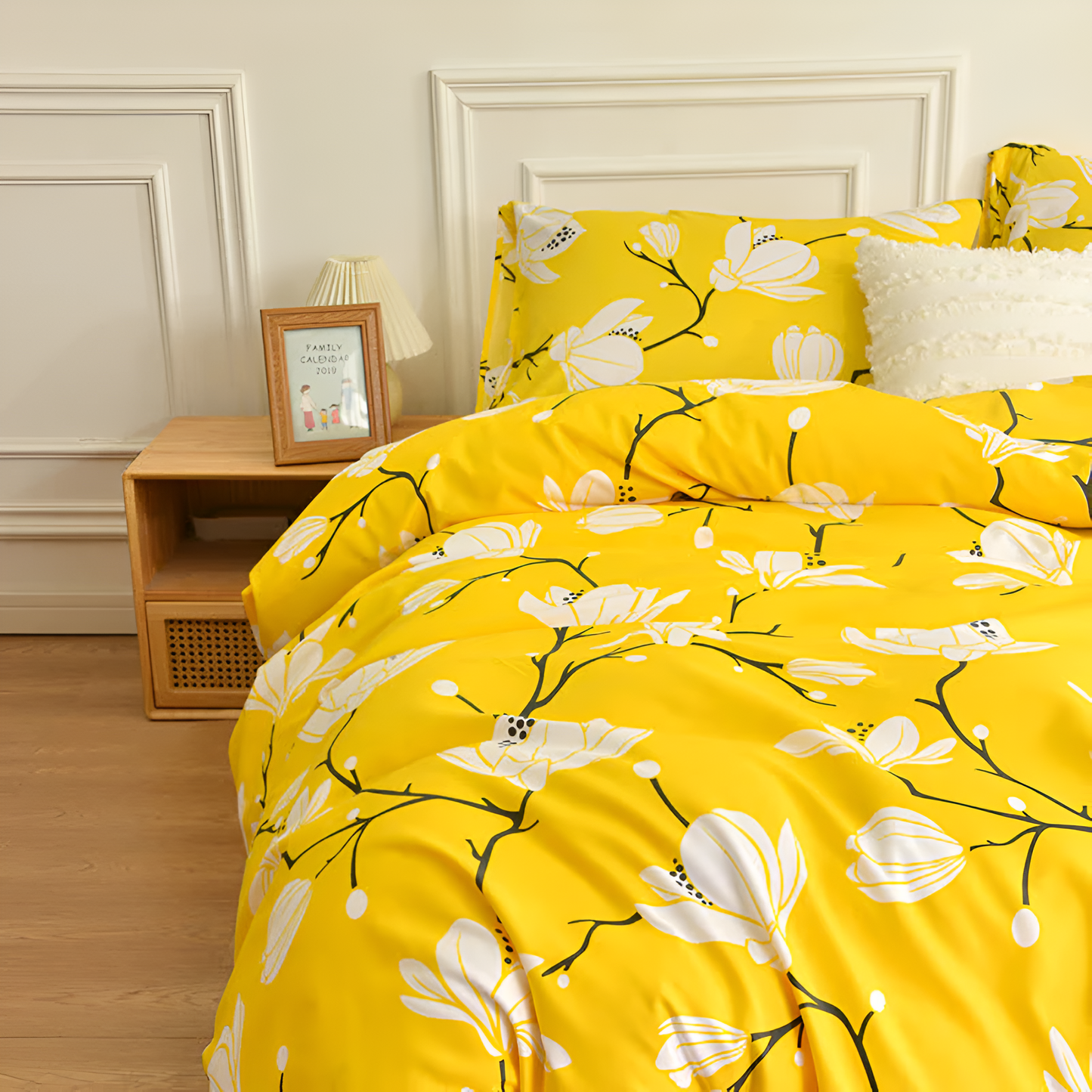 Yellow Blossom 3-Piece Microfiber Duvet Cover Set