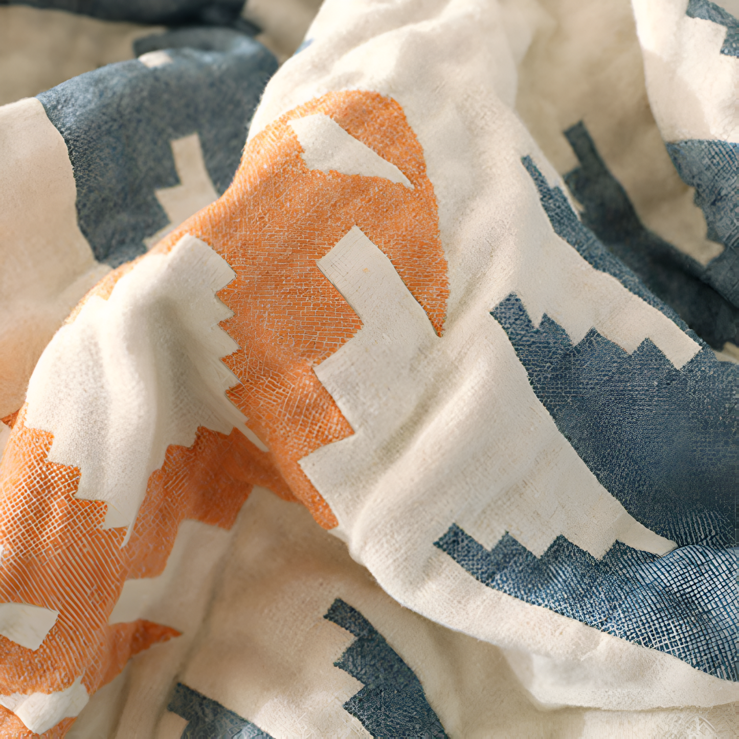 Reversible Cotton Geometric Blanket Sofa Cover