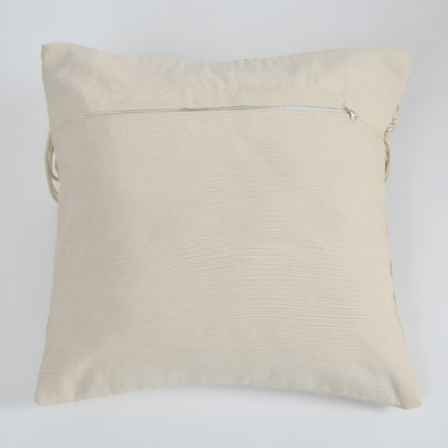 Vintage Macrame Burlap Cushion Cover with Tassels