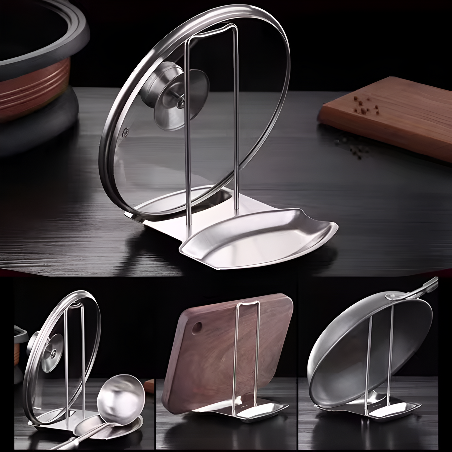 Stainless Steel Pot Lid Holder Rack