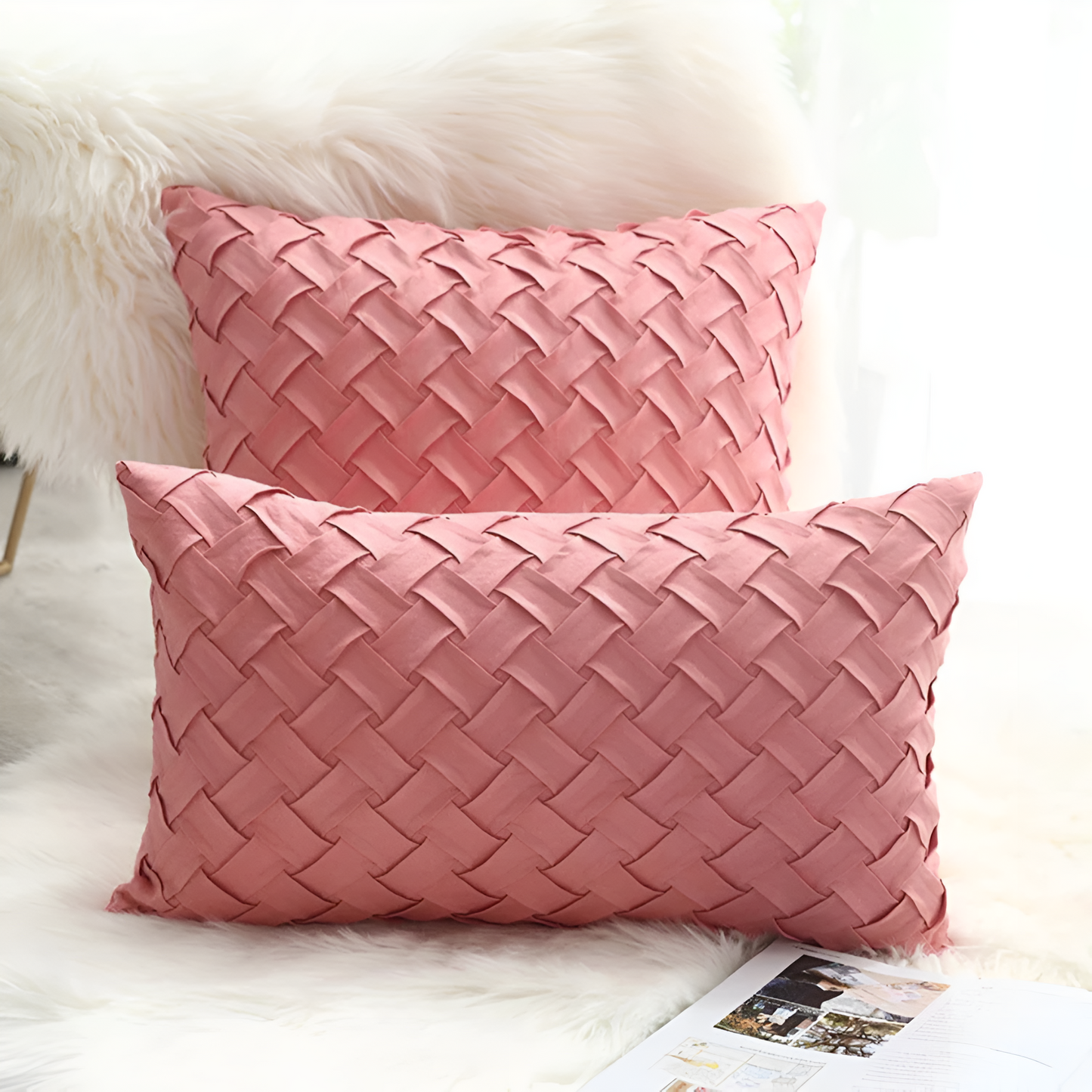 Premium Faux Suede Woven Cushion Cover