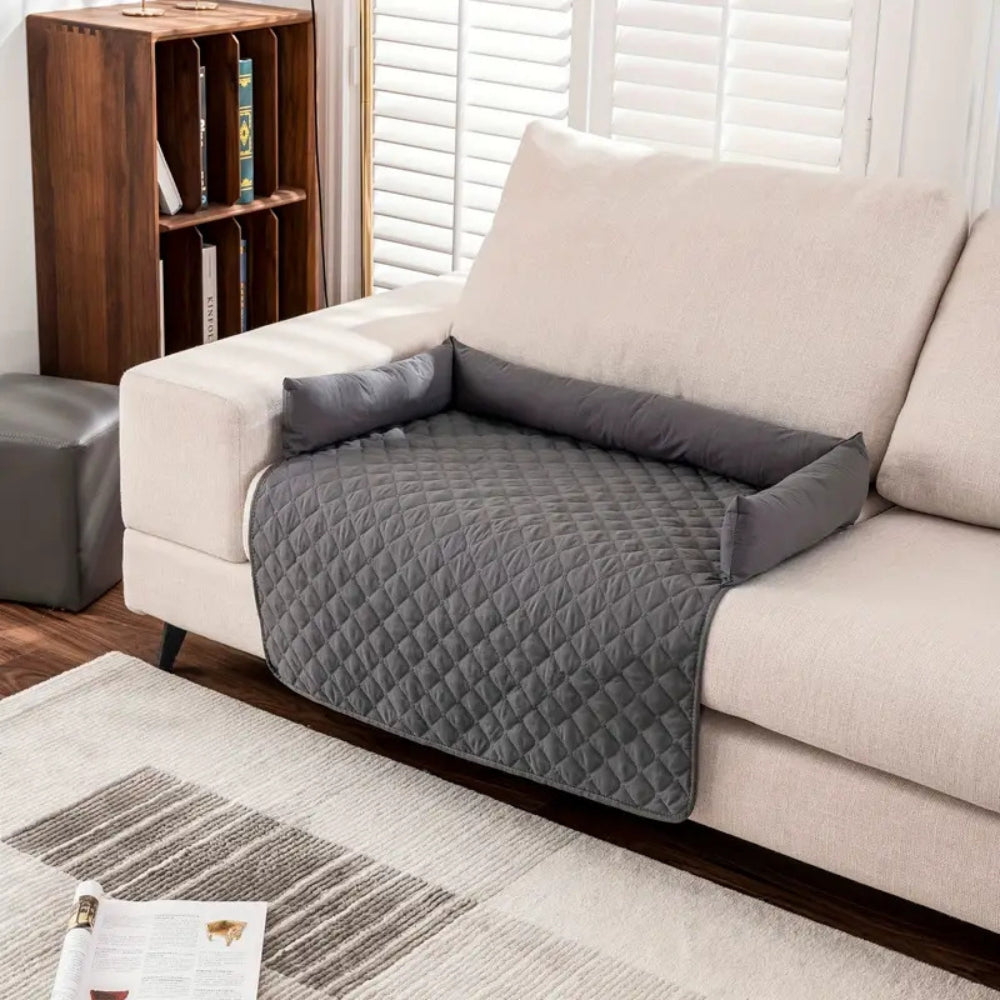 Water-Resistant Quilted Pet Sofa Protector with Bolster Cushions