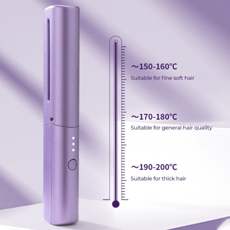 Mini Rechargeable Hair Straightener with Built-in Comb