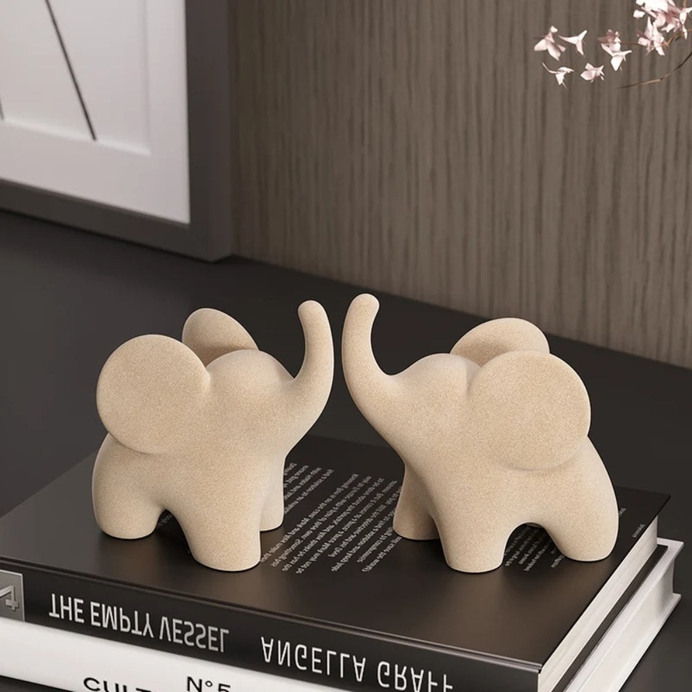Minimalist Resin Elephant Figurine for Luck and Prosperity