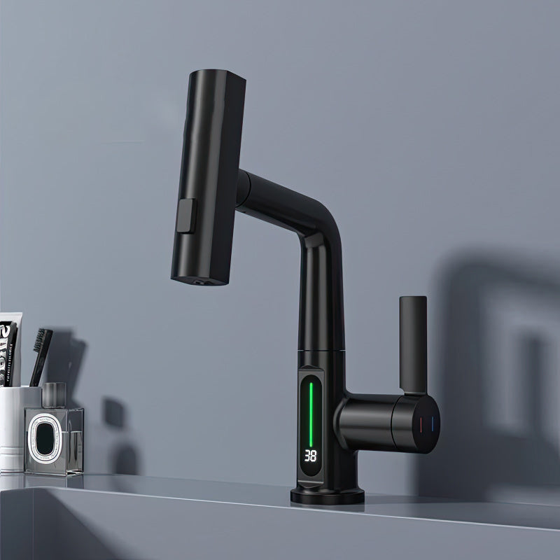 Intelligent Pull-Out Kitchen Faucet with LED Temperature Display