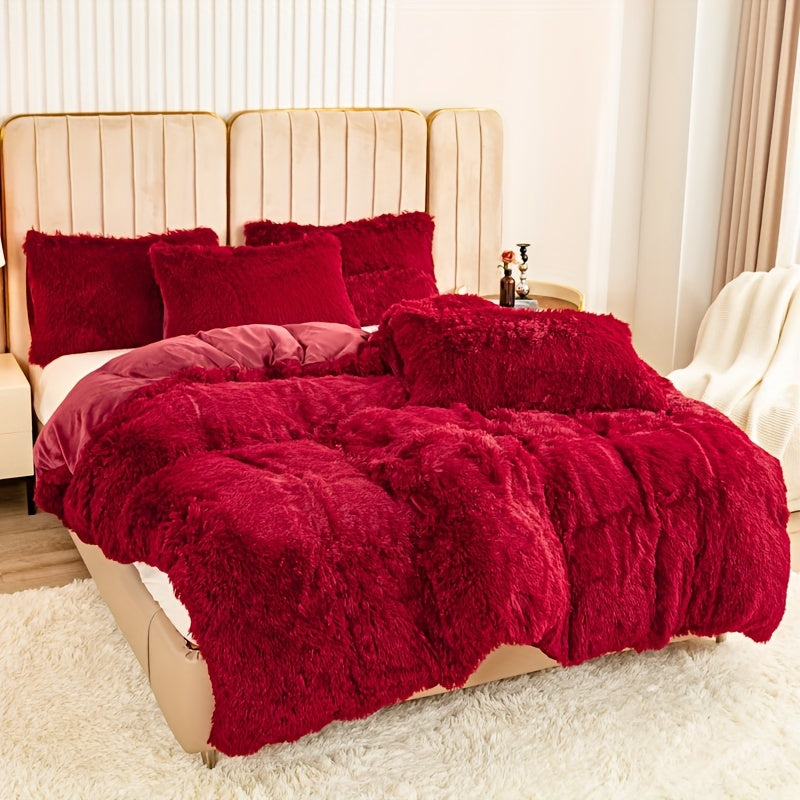 Ultra Soft Plush Duvet Cover Set with Zipper Closure