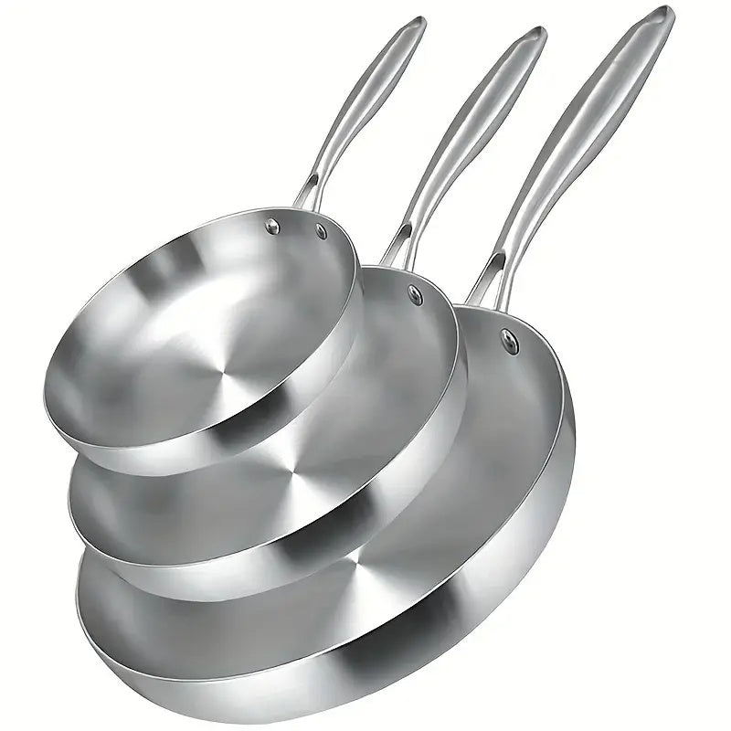 5-Ply Stainless Steel Frying Pan with Even Heat Distribution