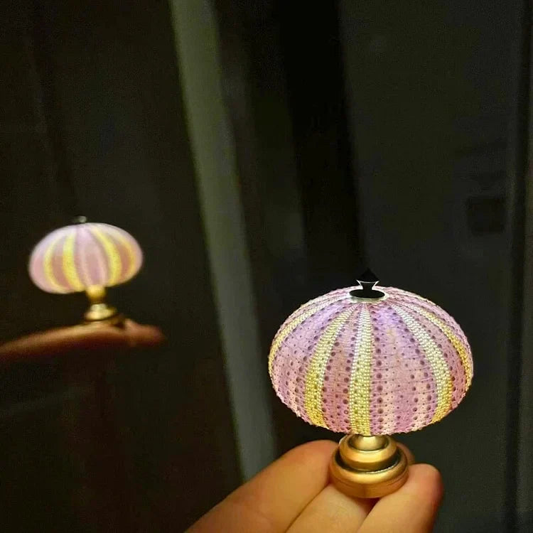 Sea Urchin Night Lamp with Gold-Plated Base - DIY Mood Lighting