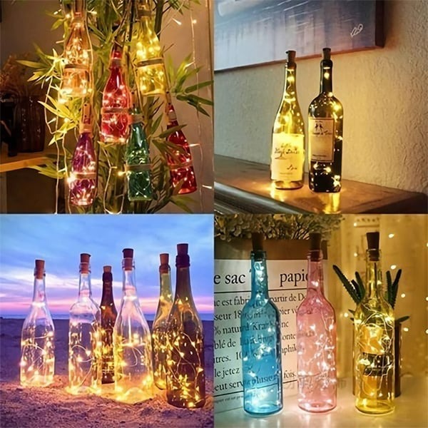 LED Bottle Light Cork Night Lamp with Flexible Wire - 20 LEDs