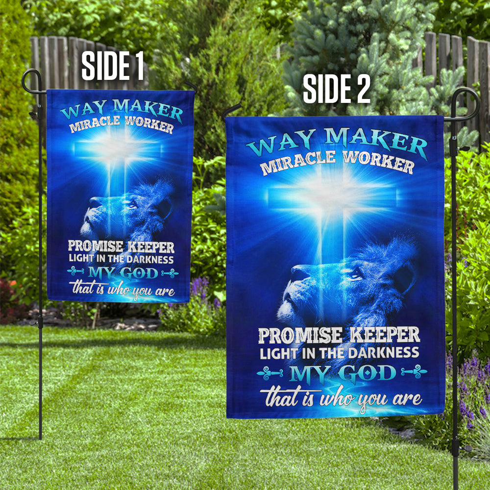 Way Maker Miracle Worker Jesus Christ Double-Sided Canvas Flag