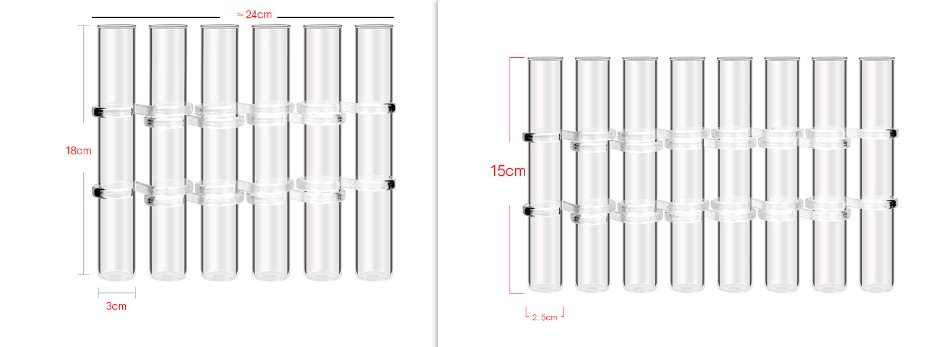 Adjustable Glass Tube Flower Vase with Hinges