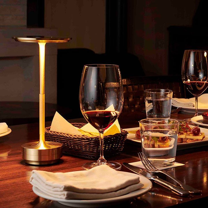 Cordless Dimmable Aluminum Table Lamp - Rechargeable Touch Light