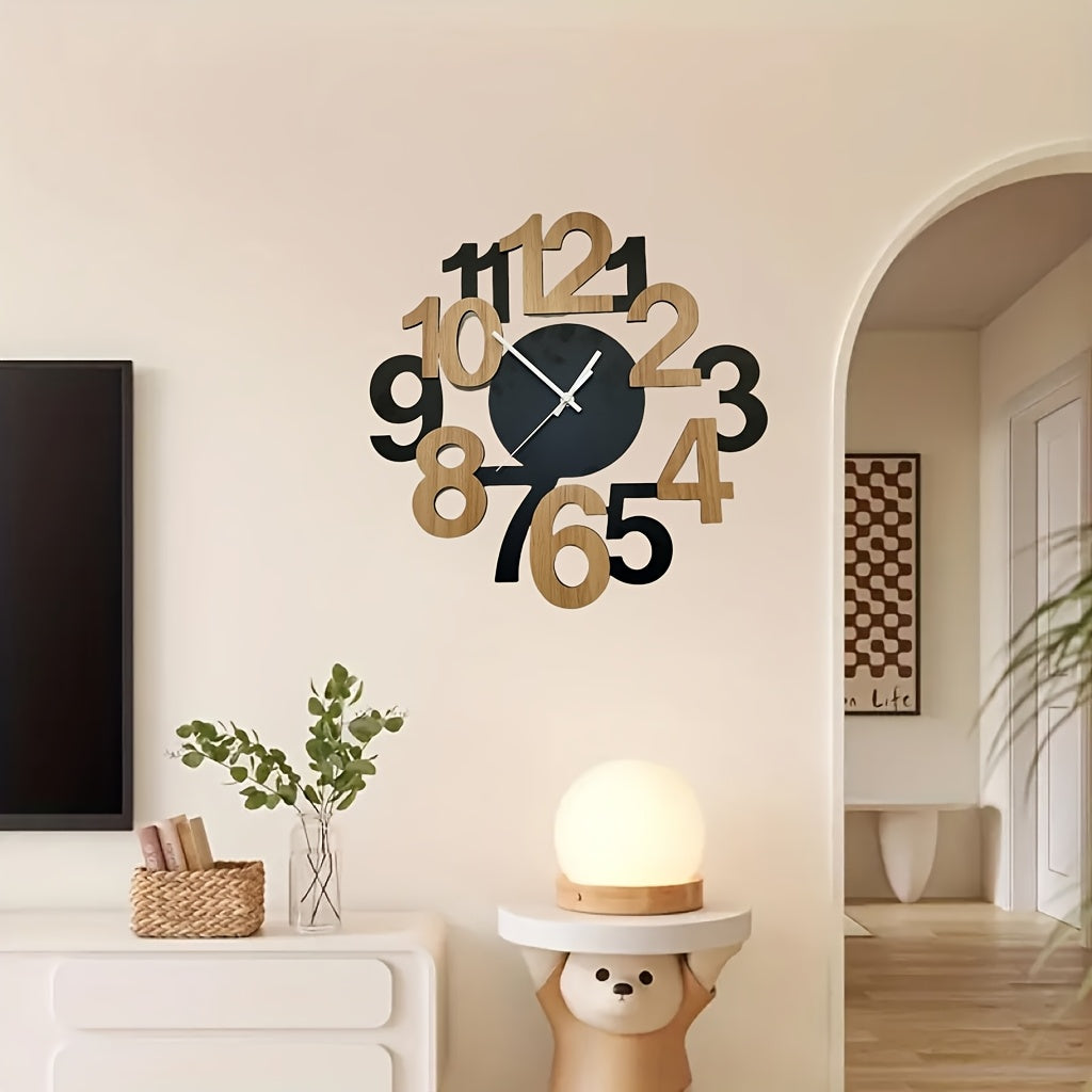 Asymmetrical Digital Wall Clock with Oversized Numbers